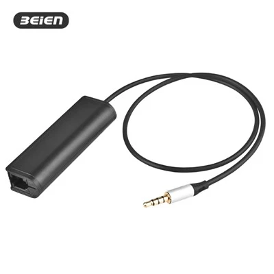RJ9 til 3,5 mm 4-polet adapter for telefon/nettbrett/bærbar PC